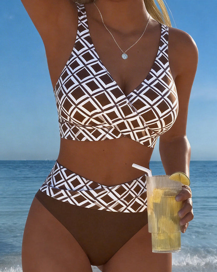 Marlene | Dvoudílný bikini s elegantním diamantovým vzorem