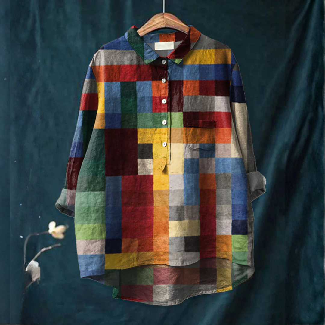 Seraphina™ | Stijlvolle Linnen Blouse met Print