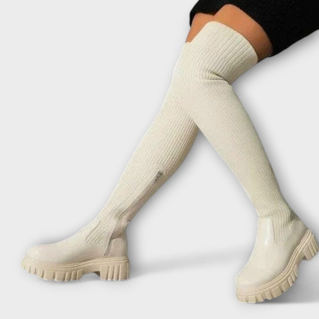 Lureva – Overknee kozačky s chunky podrážkou