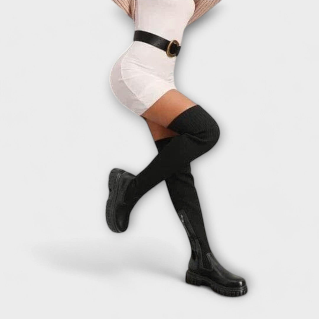 Lureva – Overknee kozačky s chunky podrážkou