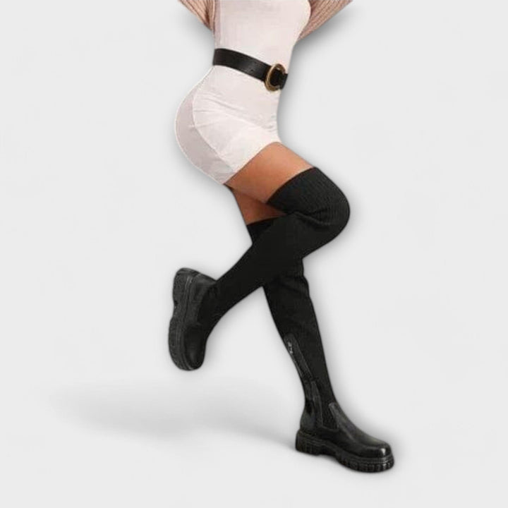 Lureva – Overknee kozačky s chunky podrážkou