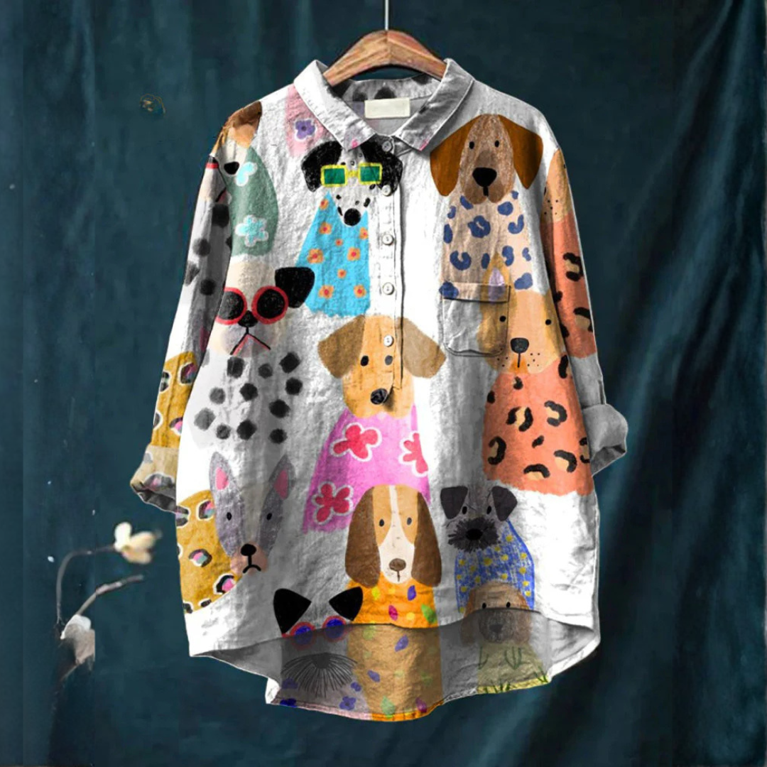 Bianca™ | Elegante Linnen Blouse met Print