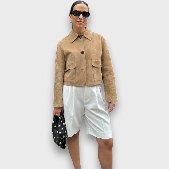 Naomi – Elegantní klasicky střižená semišová bunda