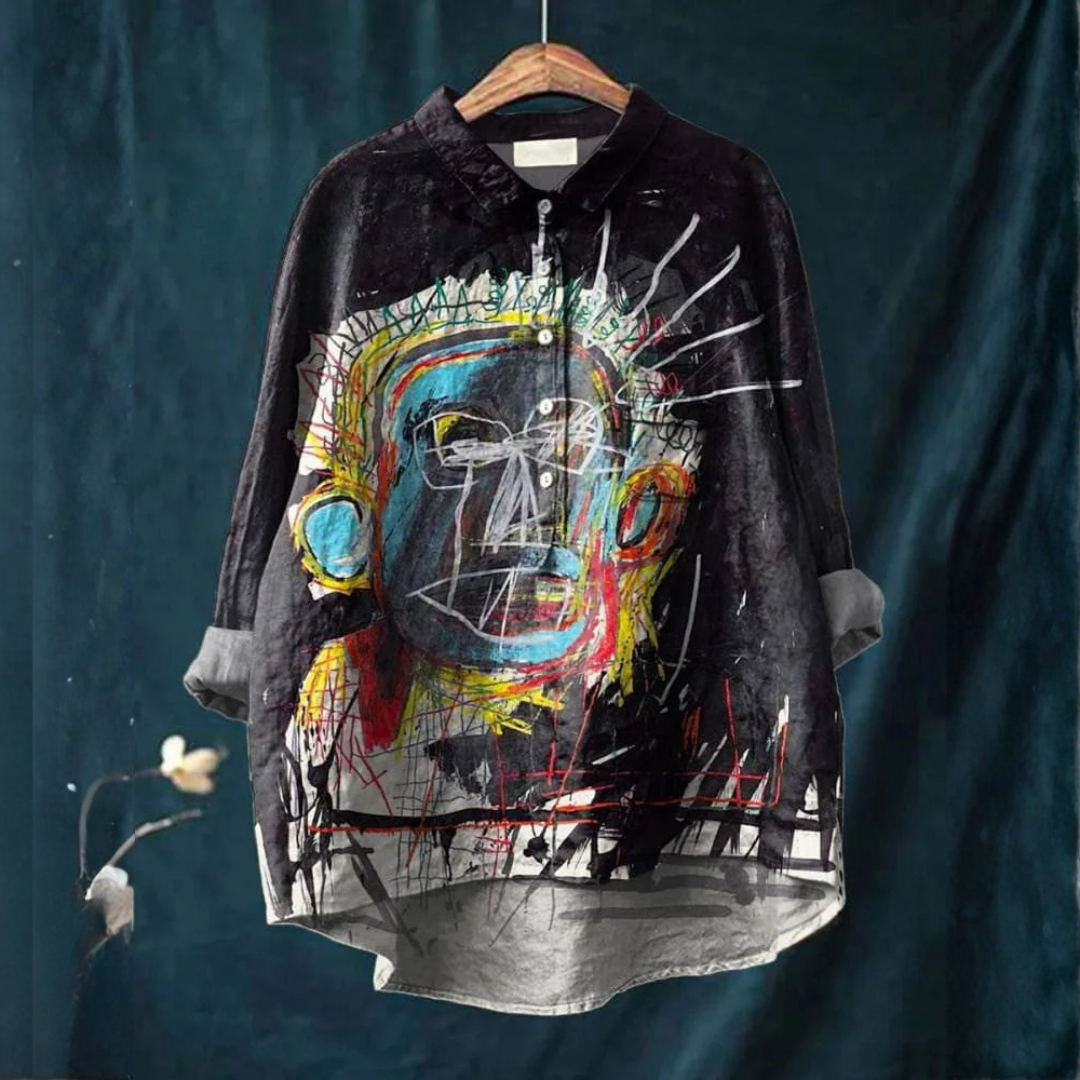 Lyra™ | Tijdloos Linnen Shirt met Print
