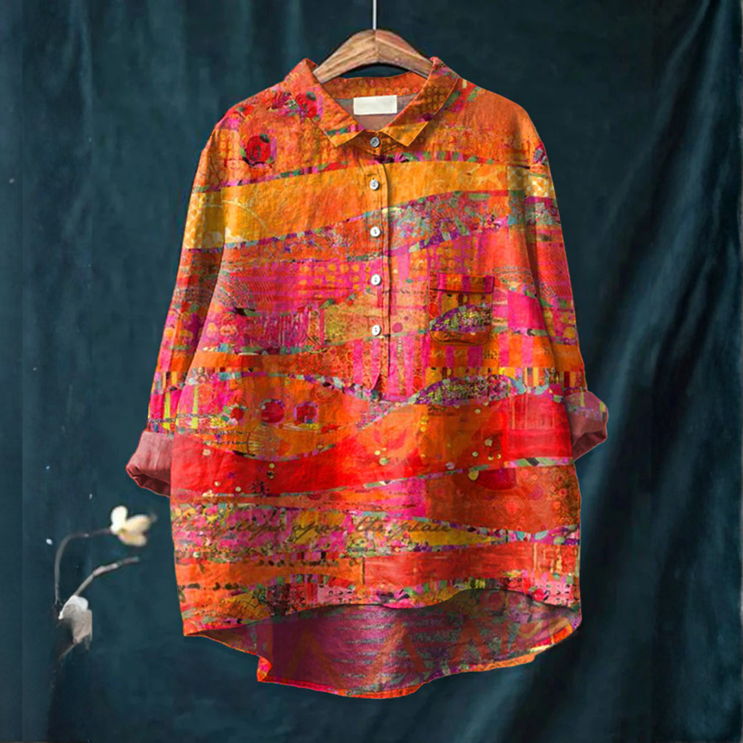 Cosima™ | Stijlvol Linnen Shirt met Patroon