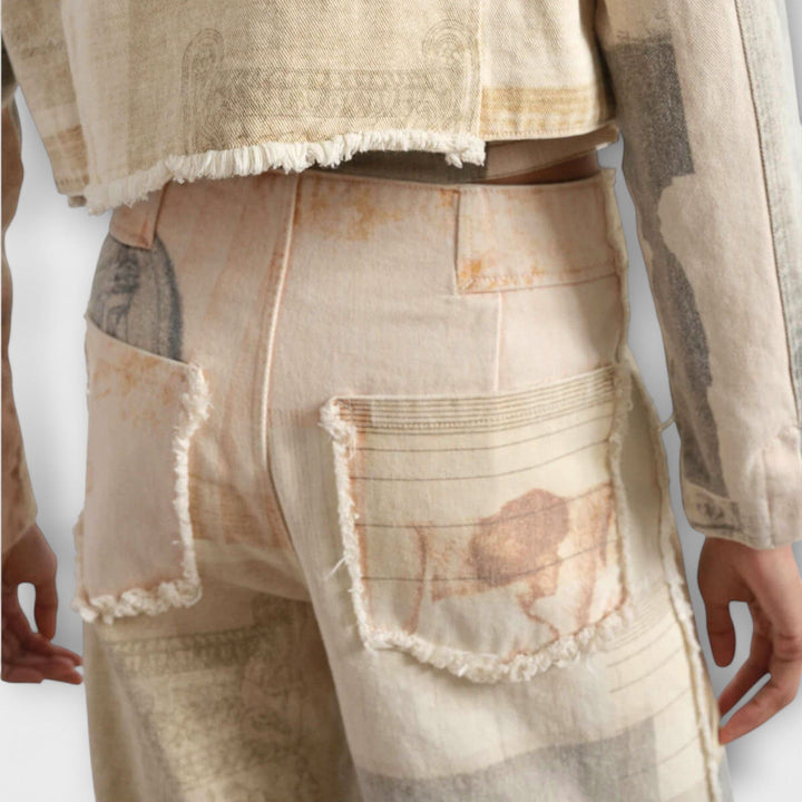 Rhea – Džínsy ve vintage stylu s širokými nohavicemi