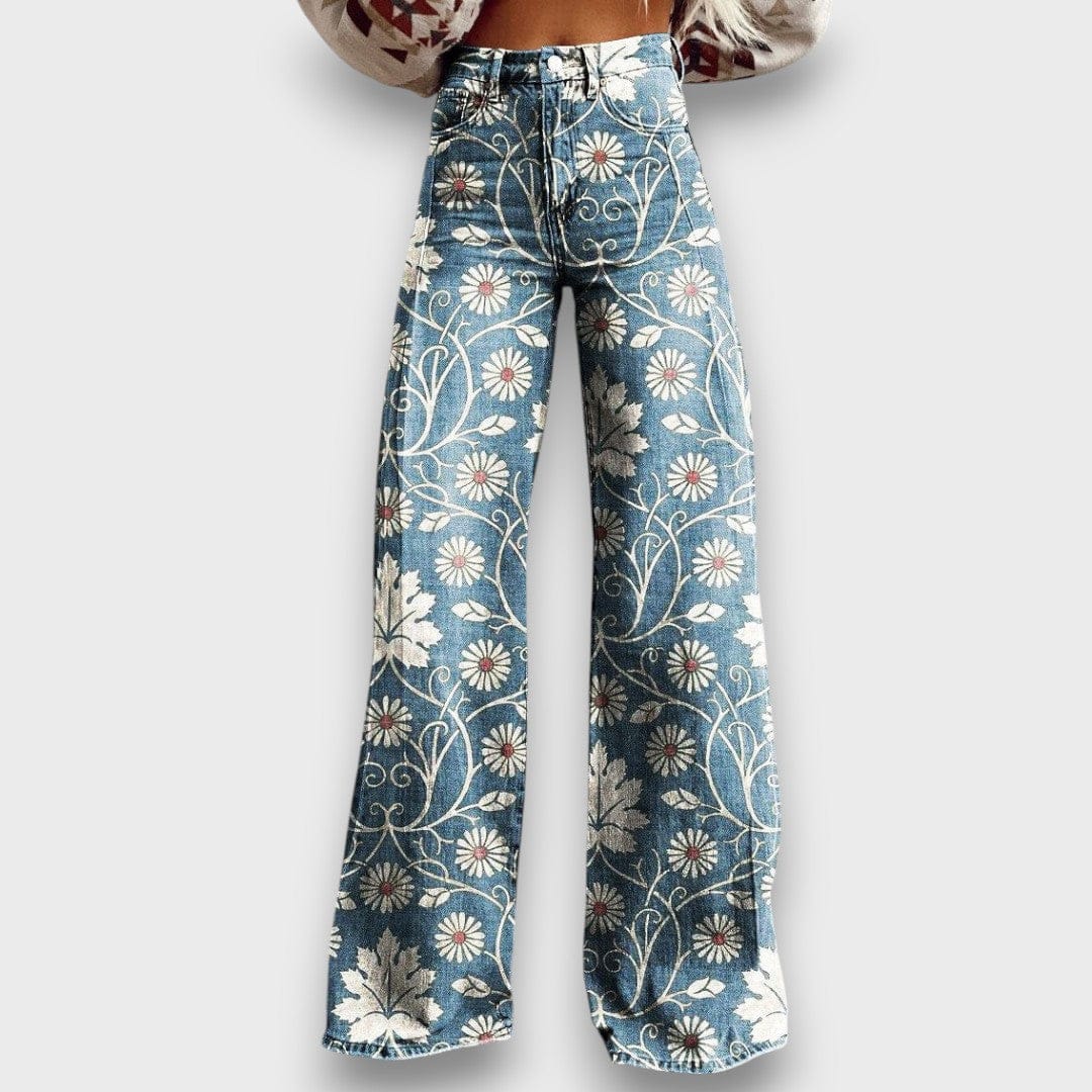 Elaya – Boho džíny s květinovým vzorem