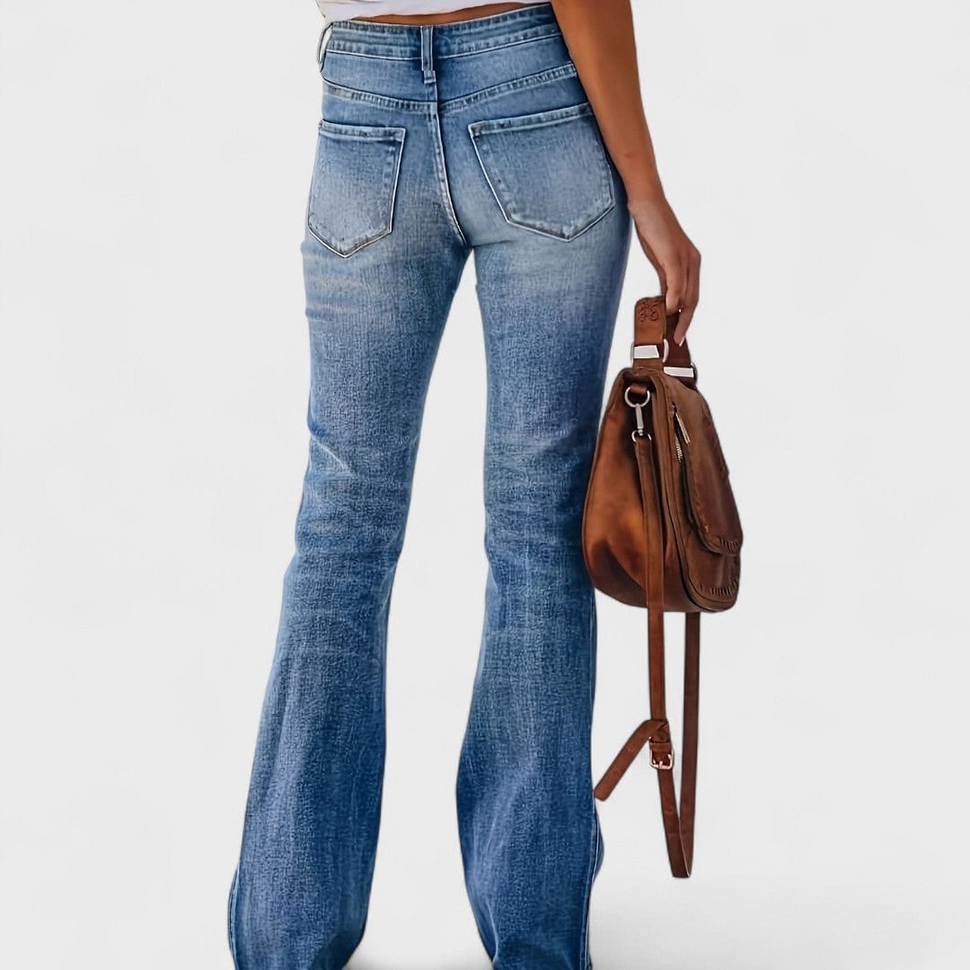 Foxa - Flare Farmer Džíny Elastické Retro Univerzální Casual