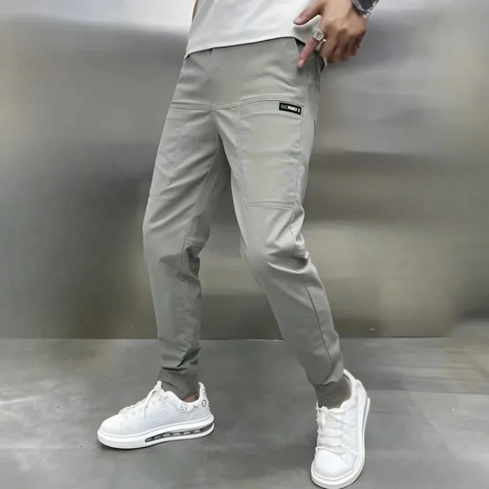 ELASTISCHE CARGO BROEK MET MEERDERHEIDEN