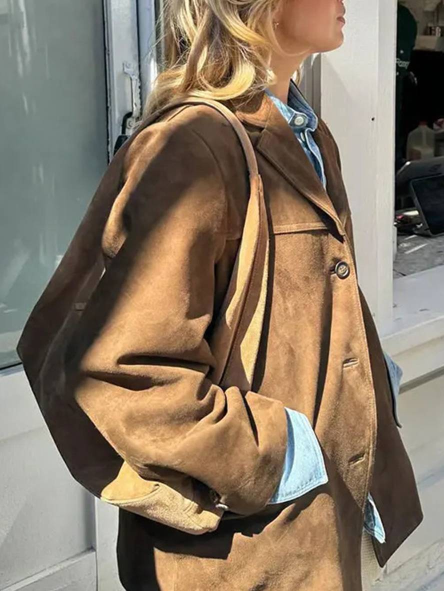 FIORA - Suede Blazer Dzseki