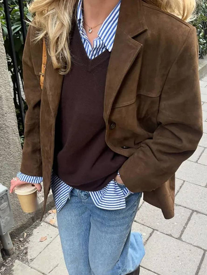 FIORA - Suede Blazer Dzseki