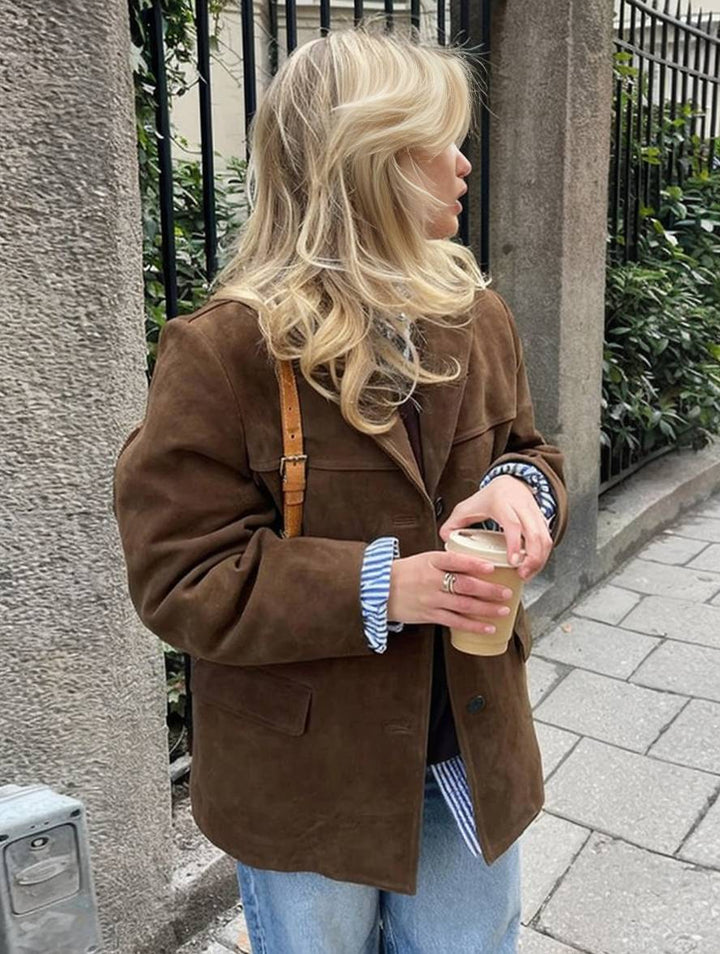 FIORA - Suede Blazer Dzseki