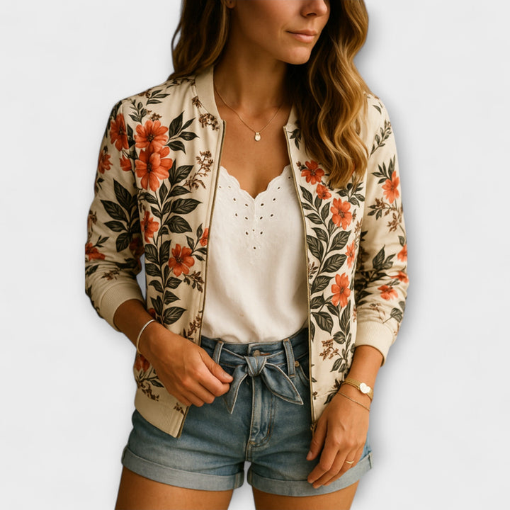 Kaelin - Elegantní bomber bunda s květinovým vzorem