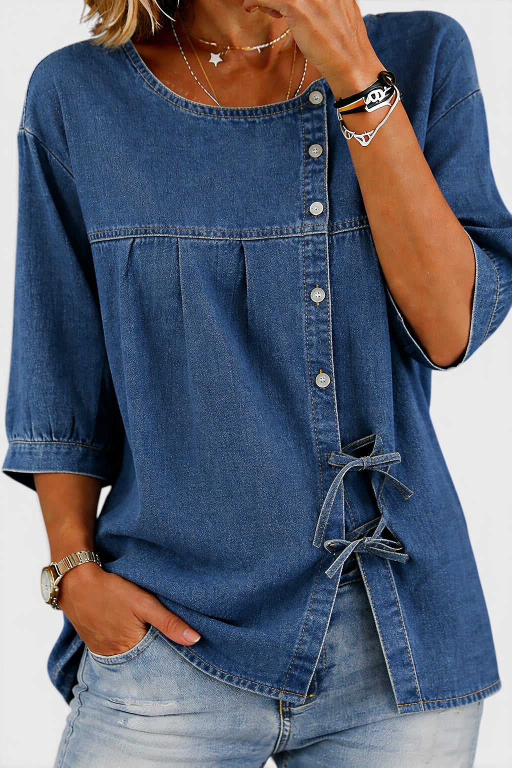 Lily | Vintage Denim Blůza
