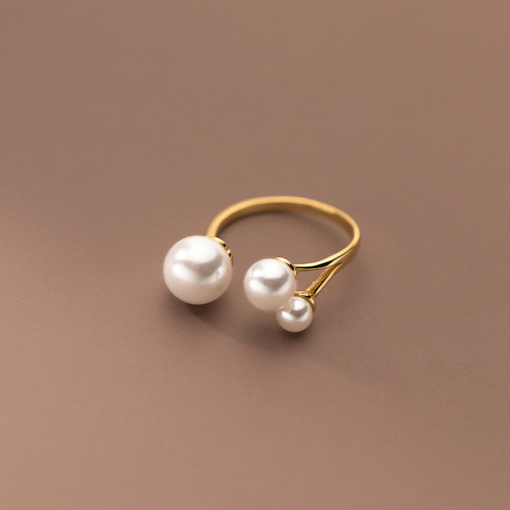 Verstelbare Drievoudige Zoetwater Parelo Ring