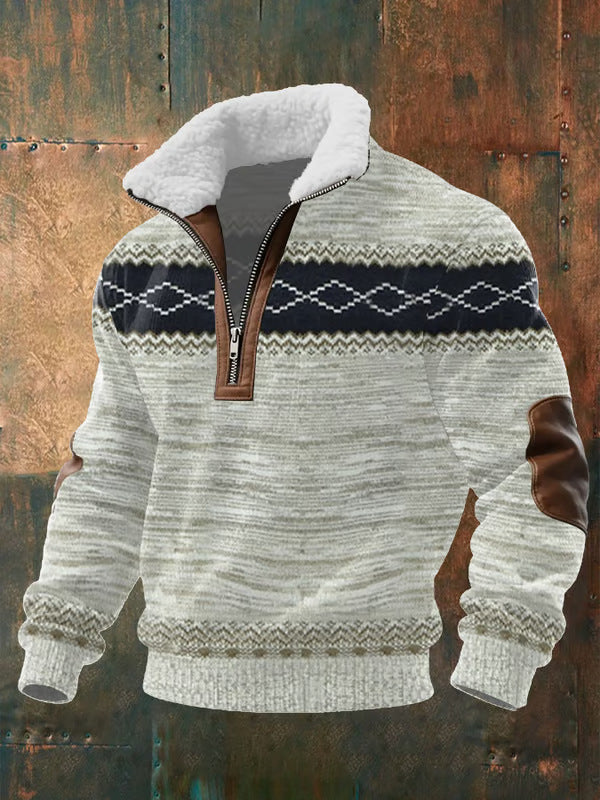 Rits Sweater met Hoge Kraag en Voering