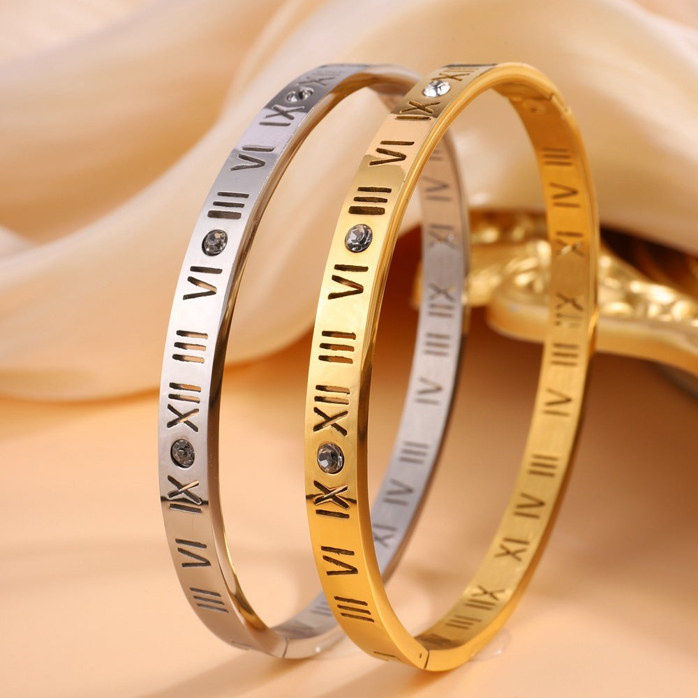 Titanium Armband met Romeinse Cijfers