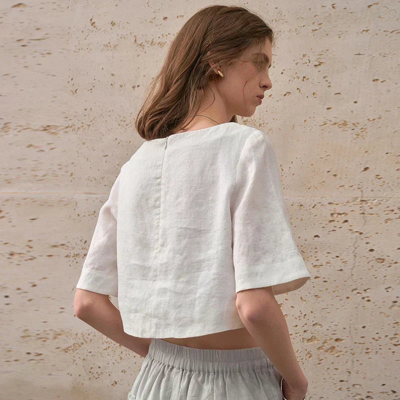 Boxy len crop top