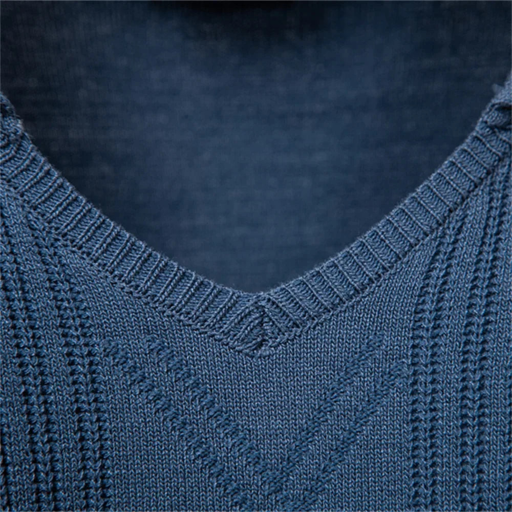 Gebreide Luxe Polo Met V-Hals