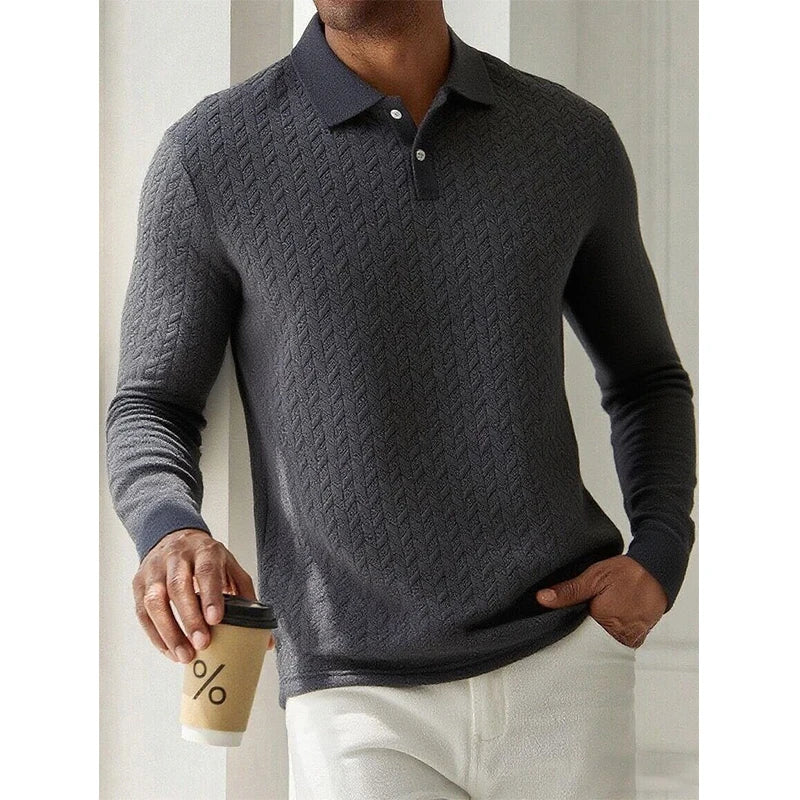 Casual Heren Polo Met Lange Mouwen