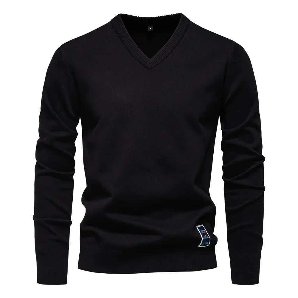 Katoenen V-Hals Heren Sweater