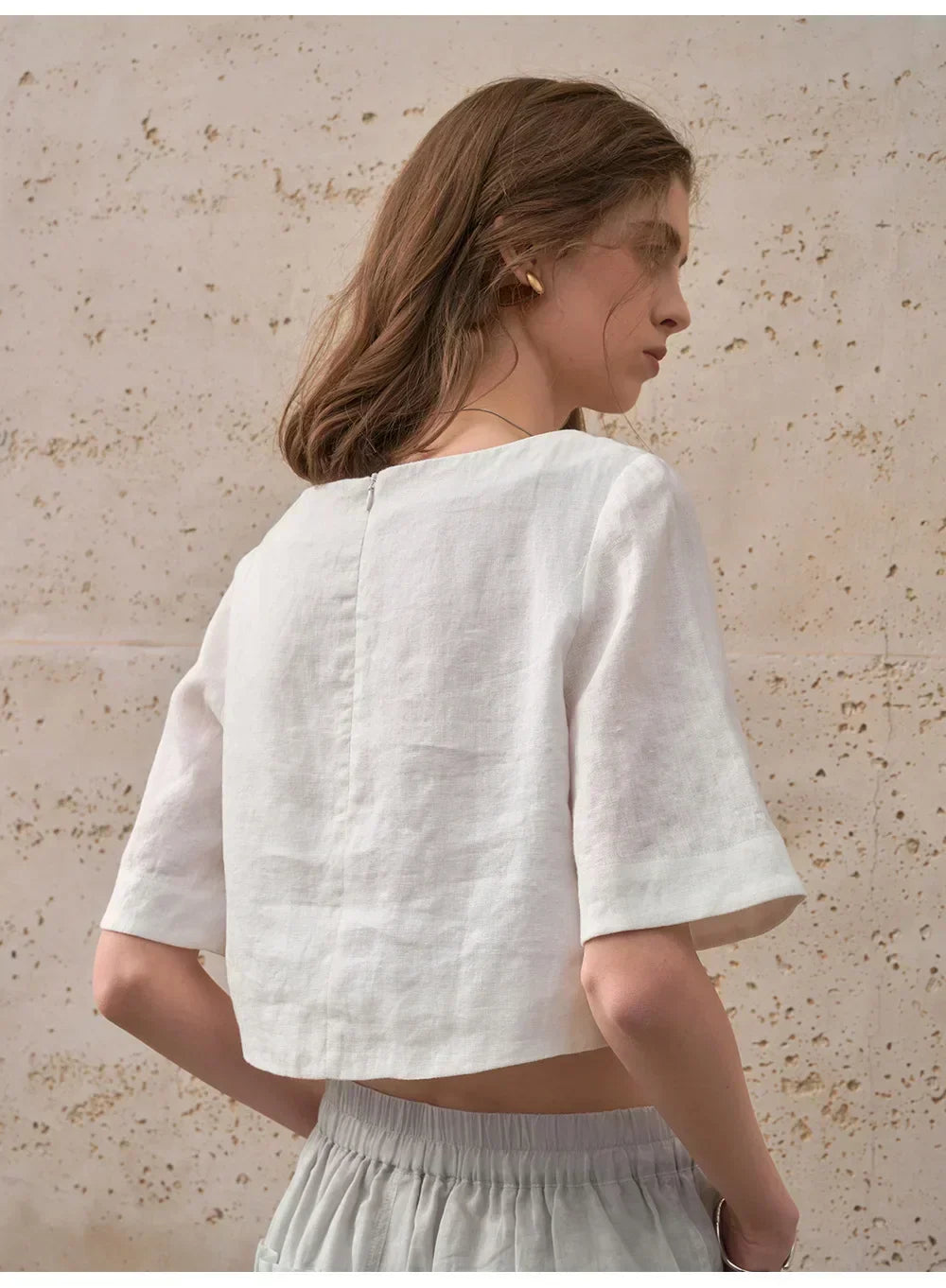 Boxy len crop top