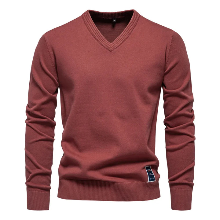 Katoenen V-Hals Heren Sweater