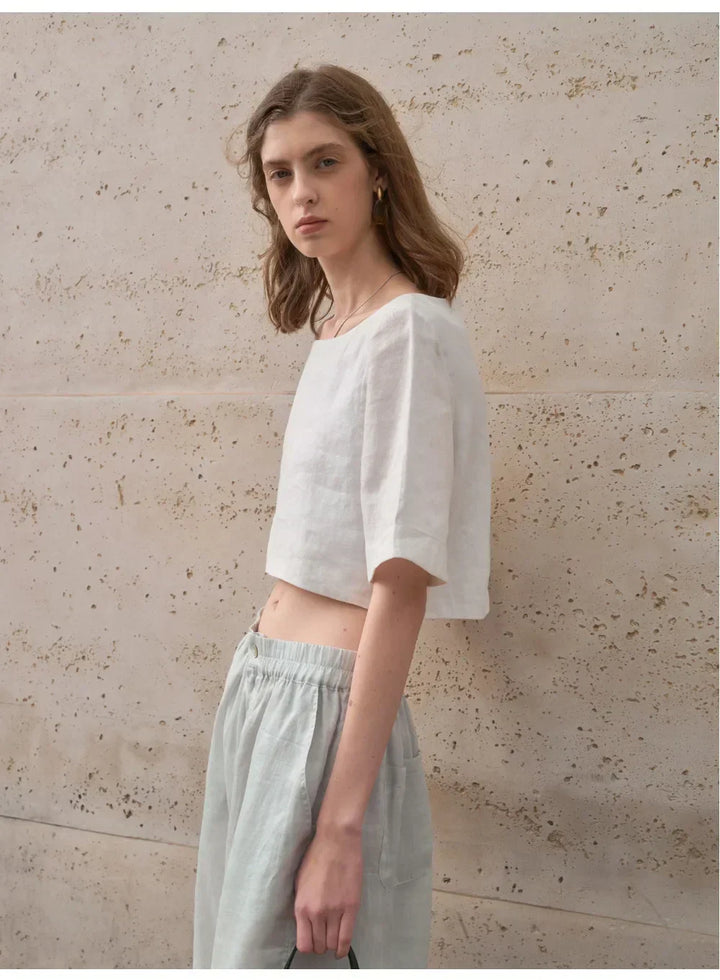 Boxy len crop top
