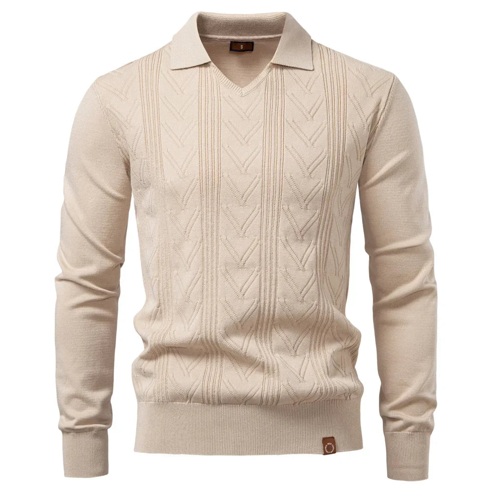 Gebreide Luxe Polo Met V-Hals