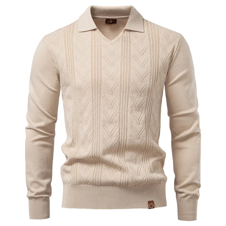 Gebreide Luxe Polo Met V-Hals