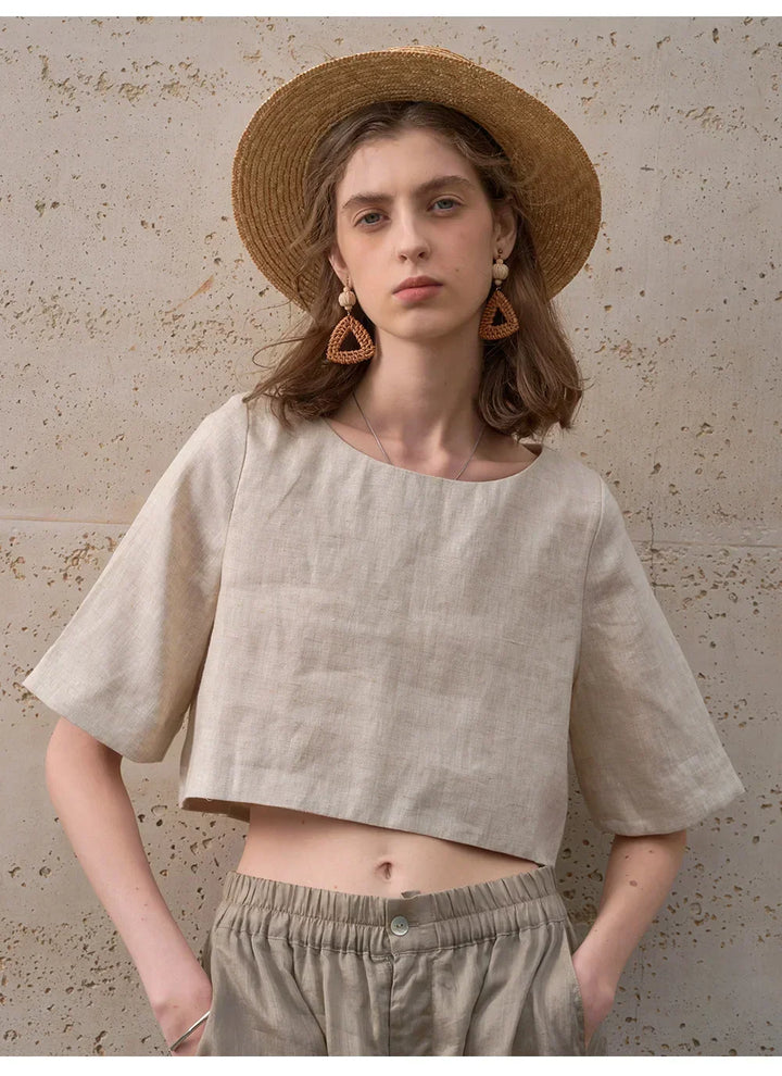 Boxy len crop top