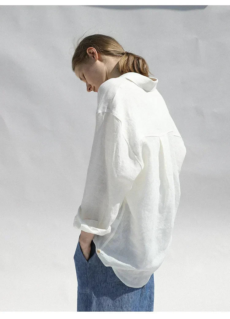 Přes oversized lněná košile