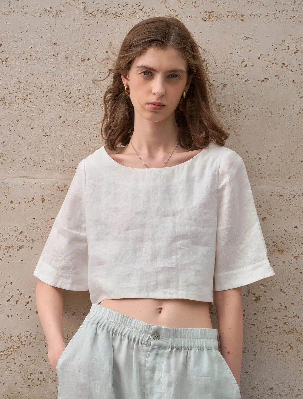 Boxy len crop top