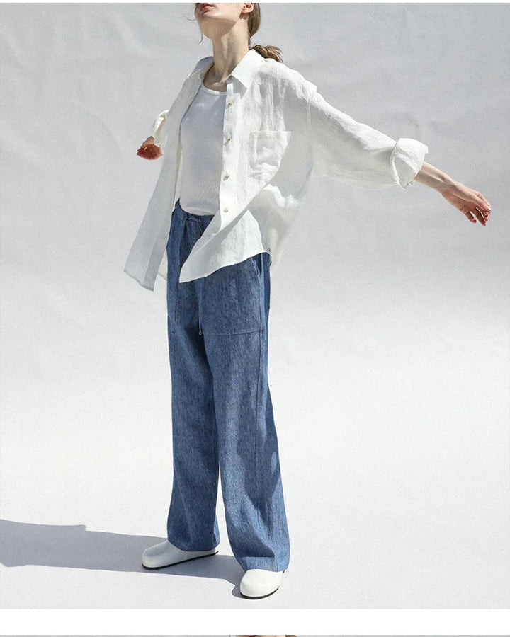 Přes oversized lněná košile