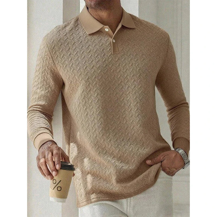Casual Heren Polo Met Lange Mouwen