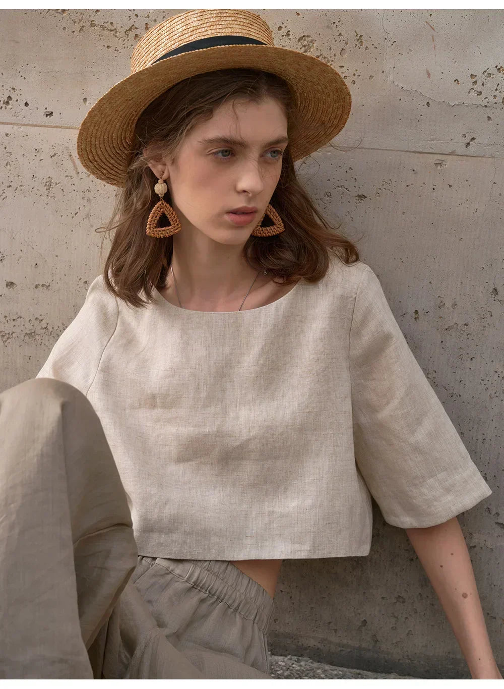 Boxy len crop top
