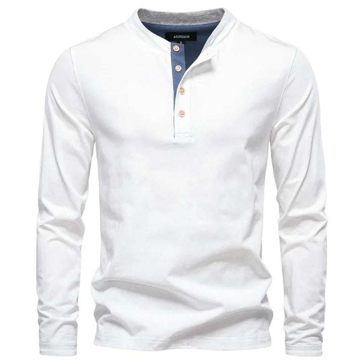 Henley Heren  Shirt Met Lange Mouwen
