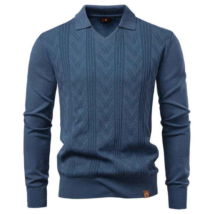 Gebreide Luxe Polo Met V-Hals