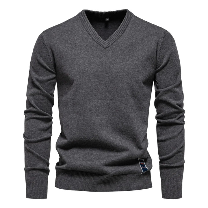 Katoenen V-Hals Heren Sweater