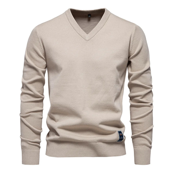 Katoenen V-Hals Heren Sweater