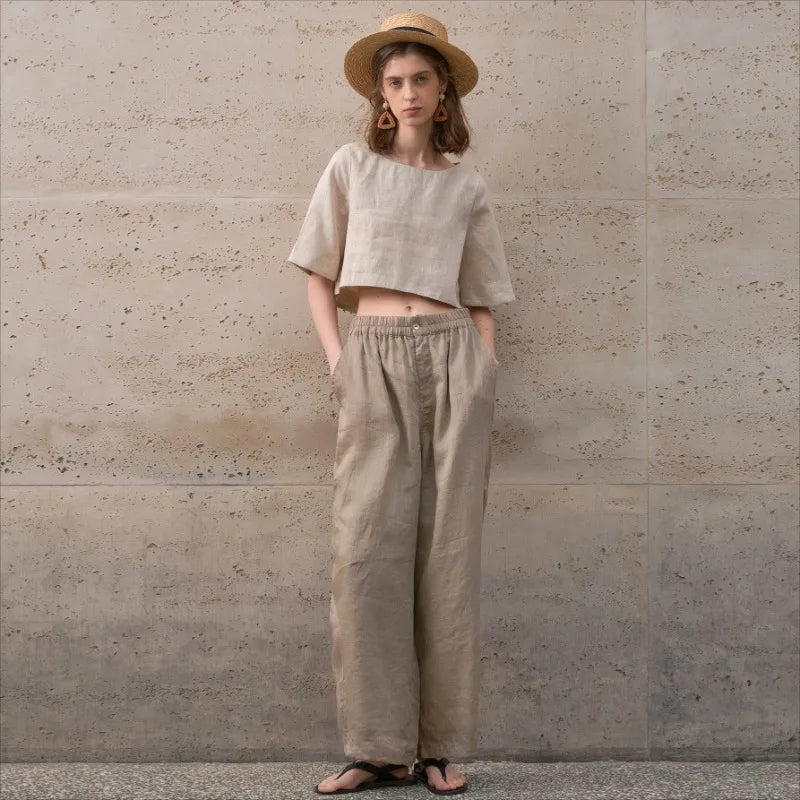 Boxy len crop top