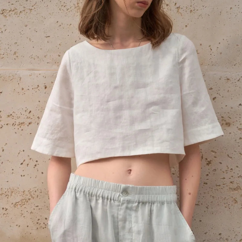 Boxy len crop top
