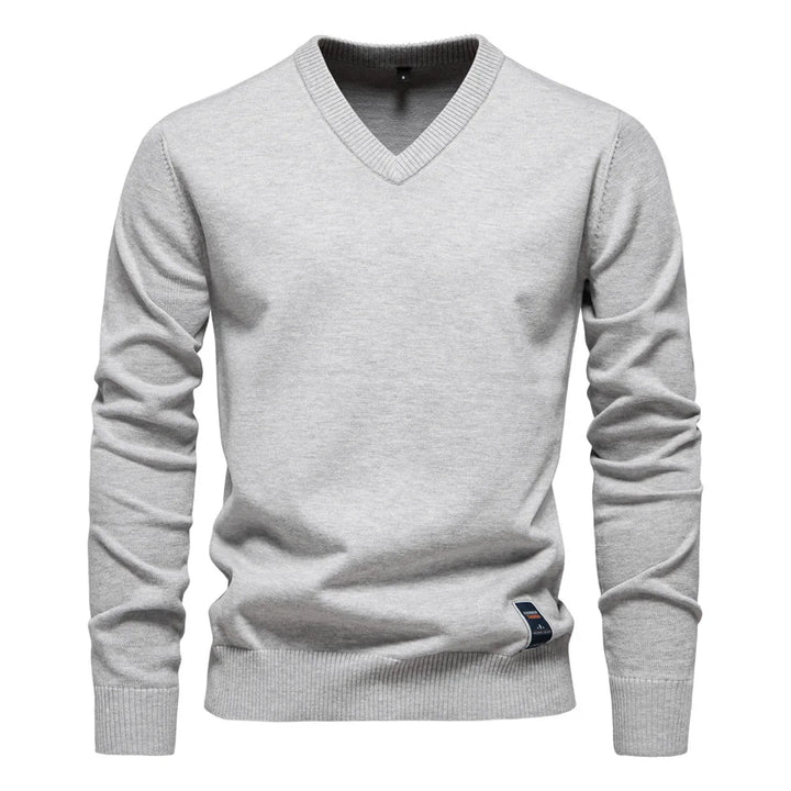 Katoenen V-Hals Heren Sweater