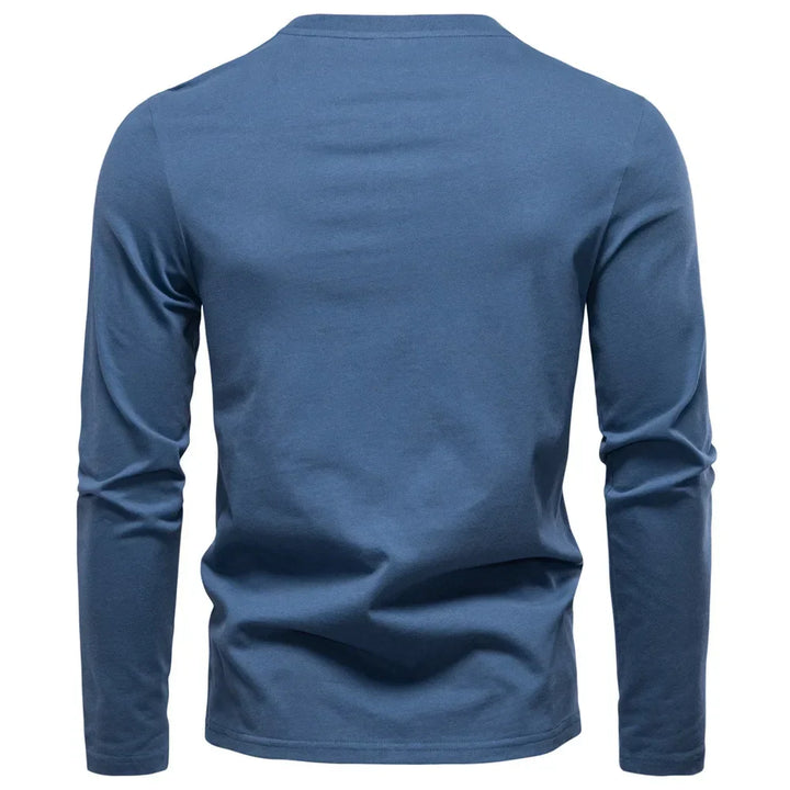 Henley T-Shirt Met Lange Mouwen (1+1 GRATIS)