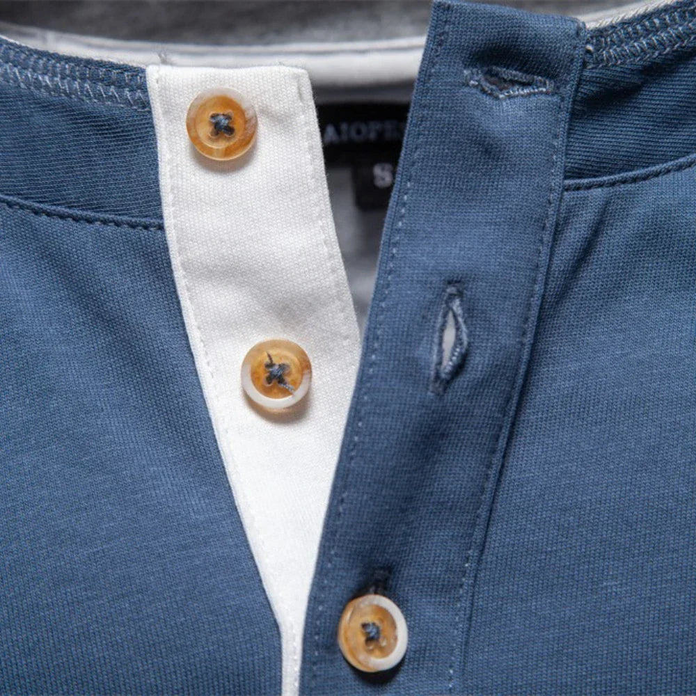 Henley Heren  Shirt Met Lange Mouwen