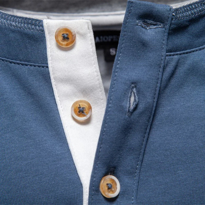 Henley Heren  Shirt Met Lange Mouwen