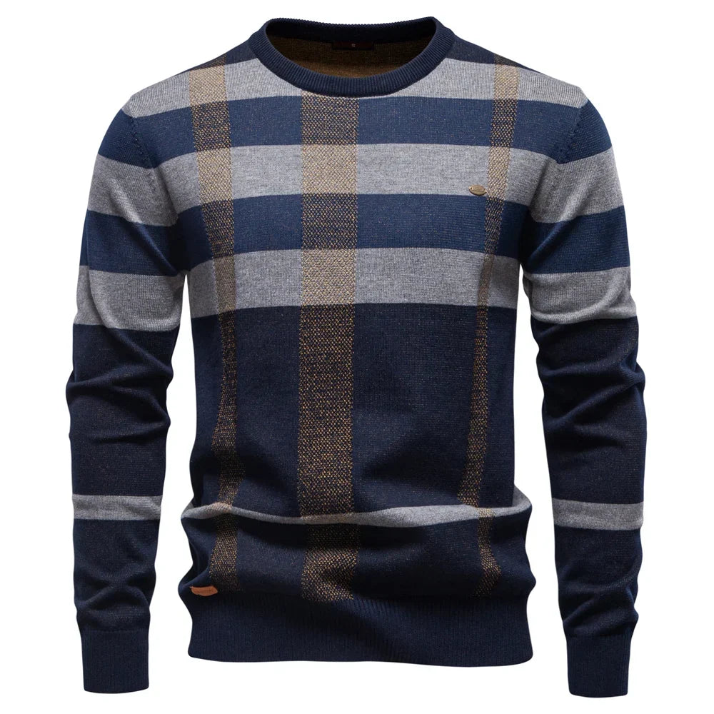 Gebreide Herentrui Met Ruitdesign