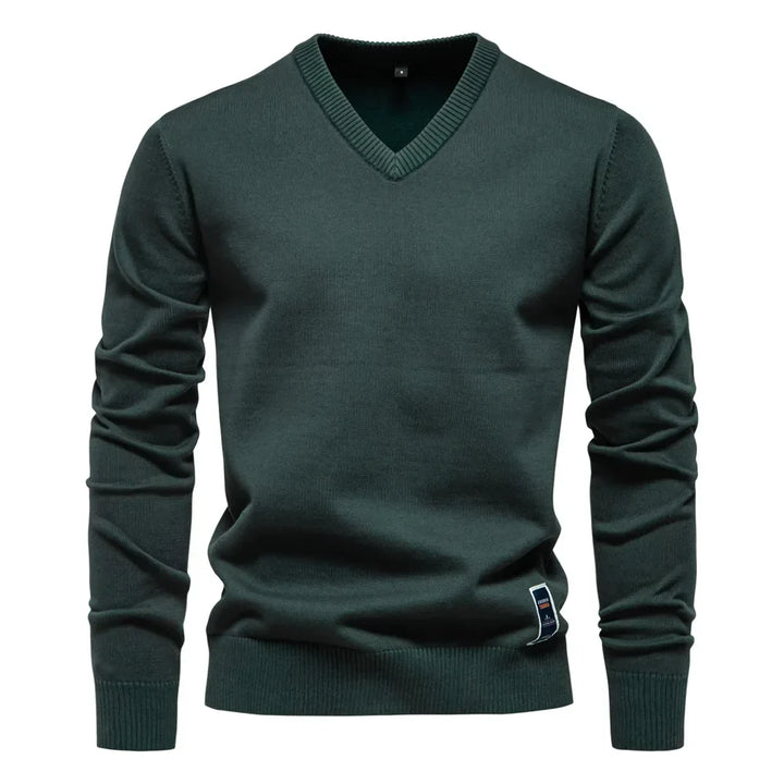 Katoenen V-Hals Heren Sweater