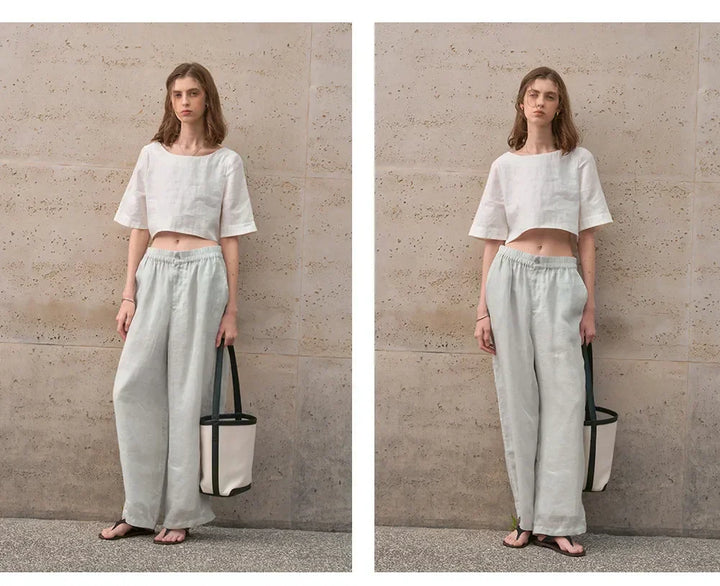 Boxy len crop top