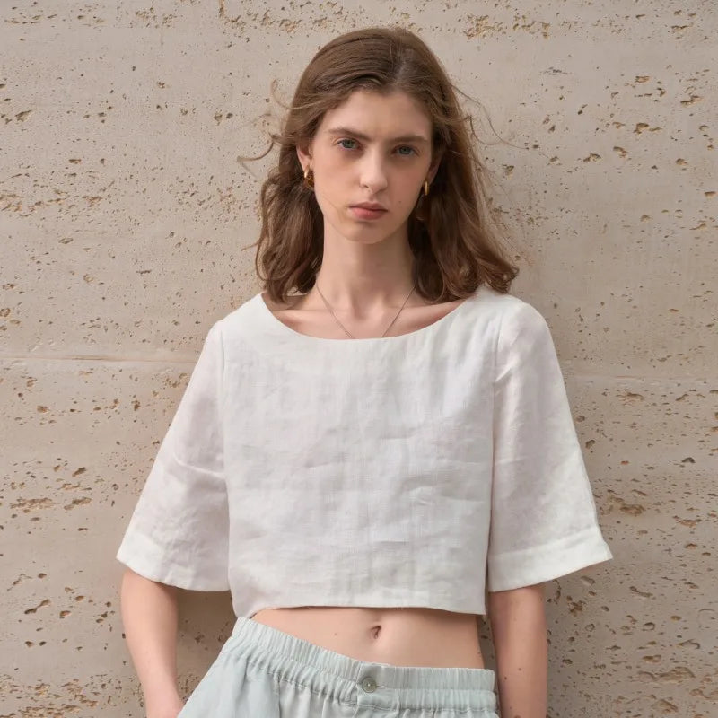 Boxy len crop top